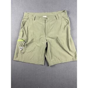 Columbia PFG Mens Size 36 Olive Green Canvas Cargo Hiking Outdoor Shorts